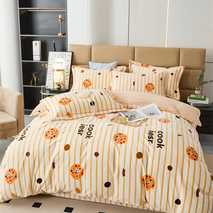 91家纺网 家纺一手货源 找家纺 卡迪亚 2024新款全消光牛奶绒印花四件套 星辰点点