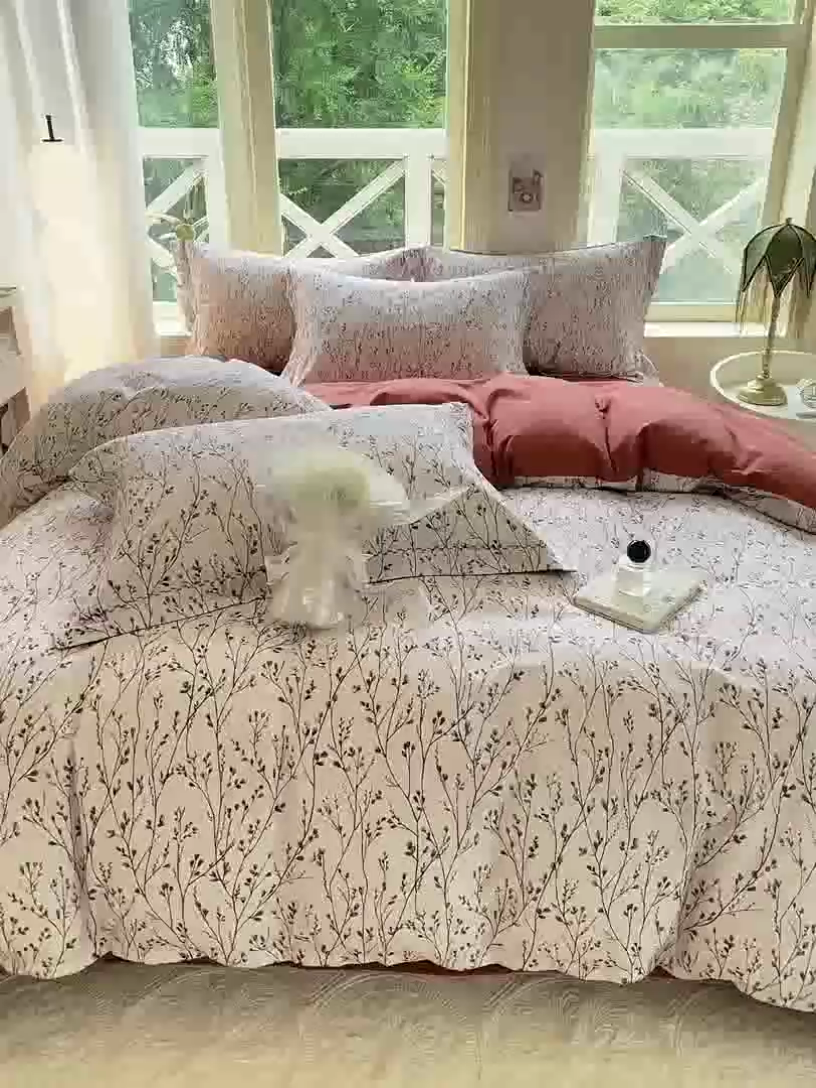 91家纺网 家纺一手货源 找家纺 宜家坊 2024秋冬新款全棉超柔加厚生态磨毛四件套 思睿