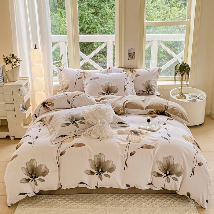 91家纺网 家纺一手货源 找家纺 宜家坊 2024秋冬新款全棉超柔加厚生态磨毛四件套 知晓