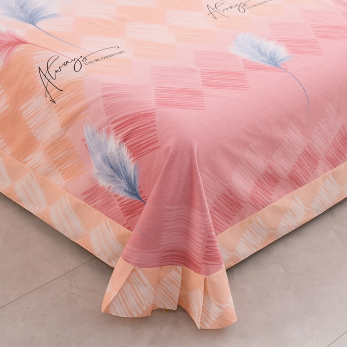 91家纺网 家纺一手货源 找家纺 润淳 2025新直播加厚活性磨毛四件套纯棉三件套 摇曳 粉