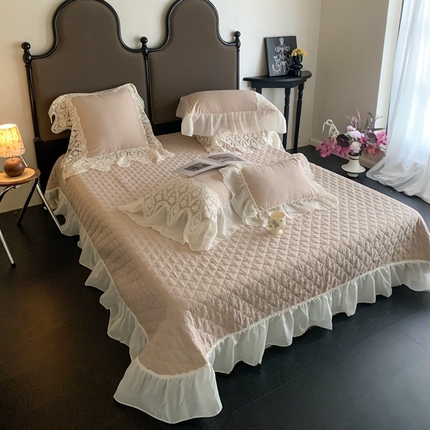 91家纺网 家纺一手货源 找家纺 （总）吾欢心 2025新款公主风雪纺边四季通用夹棉床盖