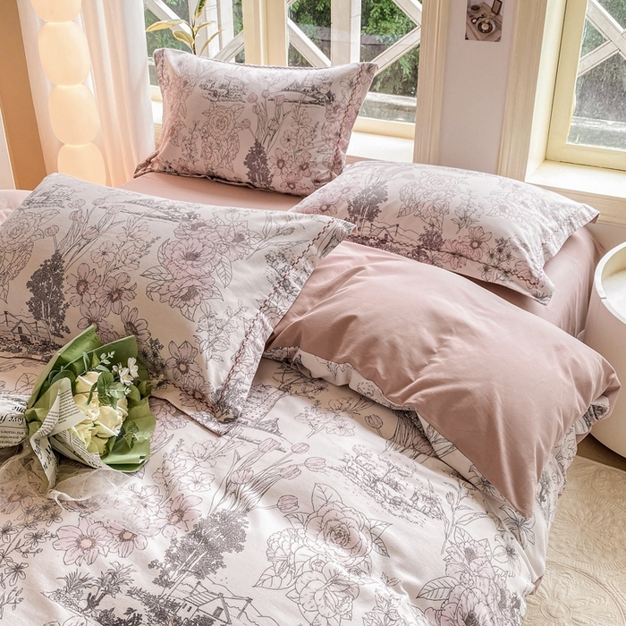 91家纺网 家纺一手货源 找家纺 宜家坊 2024秋冬新款全棉超柔加厚生态磨毛四件套 美丽人生