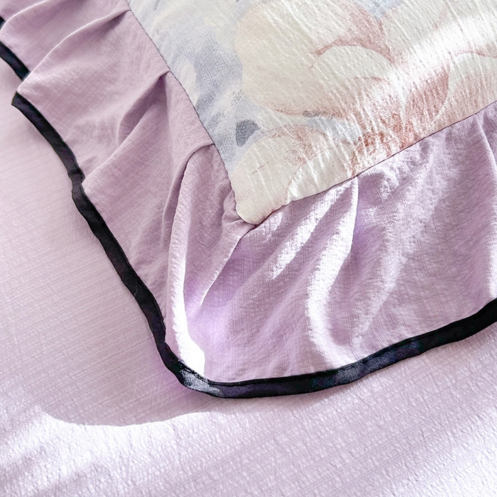 91家纺网 家纺一手货源 找家纺 韩约家纺 2025新款1针织棉皱皱纱床单款夏凉被春秋被冬被四件套 花序