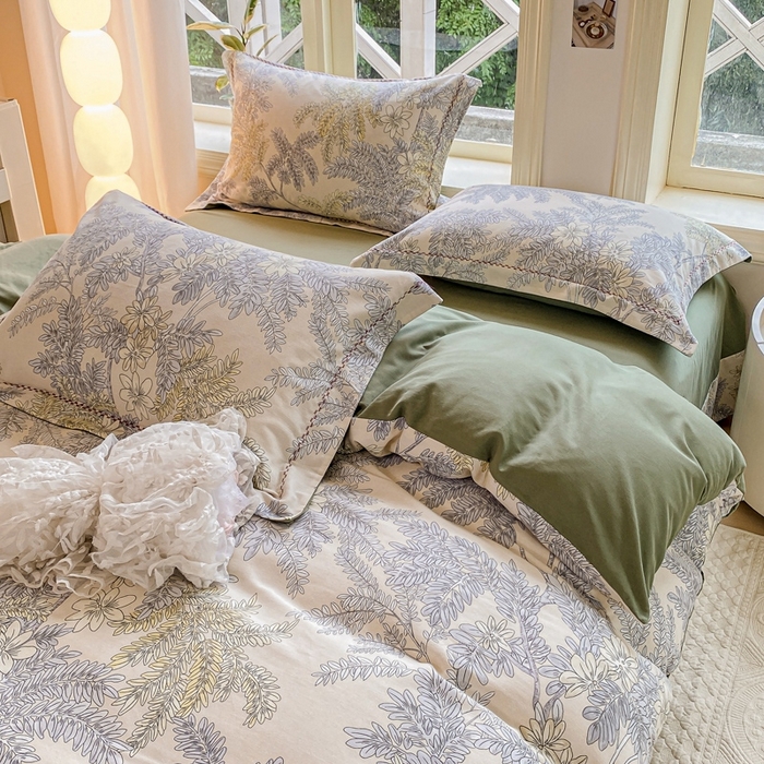 91家纺网 家纺一手货源 找家纺 宜家坊 2024秋冬新款全棉超柔加厚生态磨毛四件套 影兰