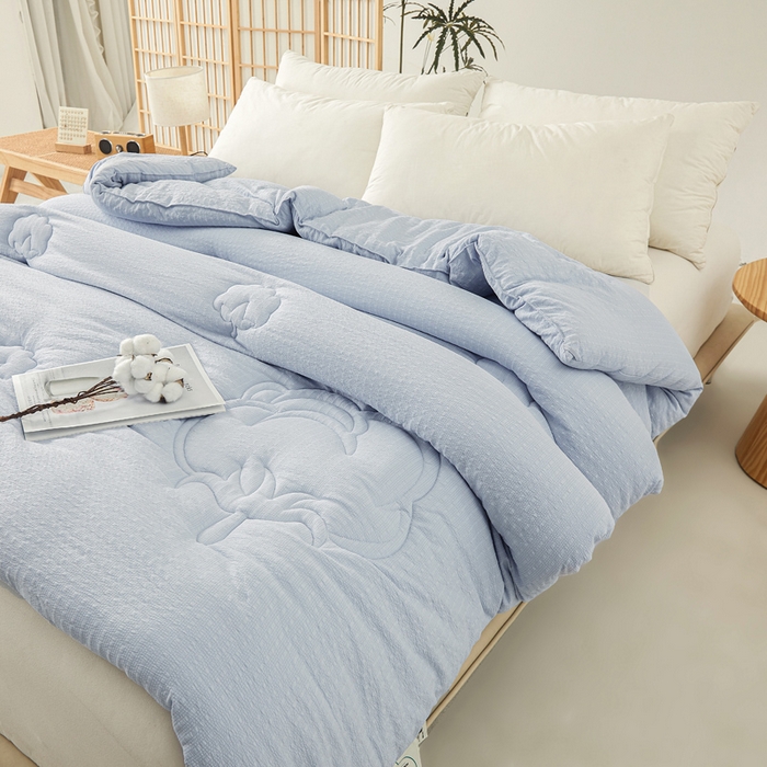 91家纺网 家纺一手货源 找家纺 2024新款A类亲肤舒适提花新疆棉花被子被芯 棉玲蓝