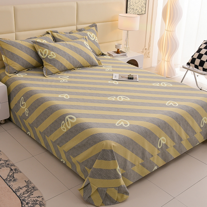 91家纺网 家纺一手货源 找家纺 润淳 2025新直播加厚活性磨毛四件套纯棉三件套 一心一意 灰