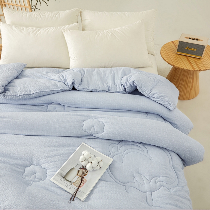 91家纺网 家纺一手货源 找家纺 2024新款A类亲肤舒适提花新疆棉花被子被芯 棉玲蓝