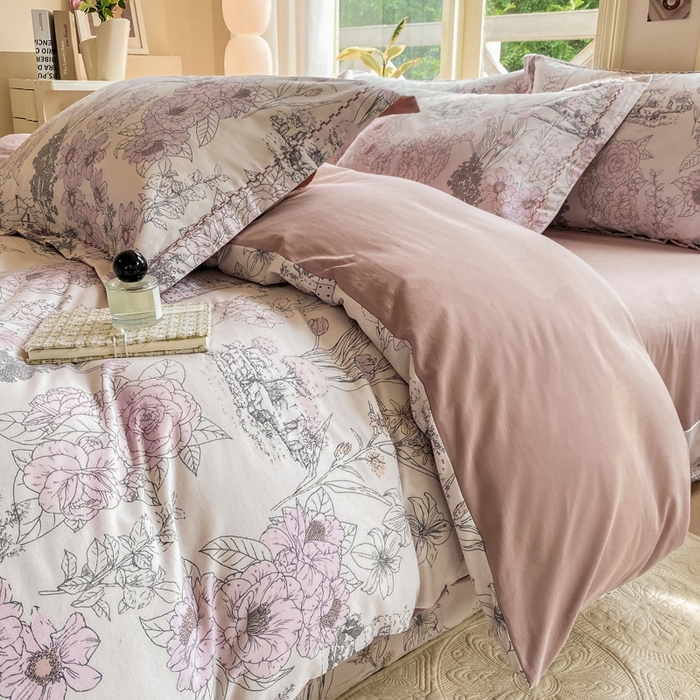 91家纺网 家纺一手货源 找家纺 宜家坊 2024秋冬新款全棉超柔加厚生态磨毛四件套 美丽人生