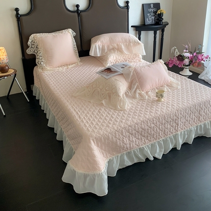 91家纺网 家纺一手货源 找家纺 （总）吾欢心 2025新款公主风雪纺边四季通用夹棉床盖