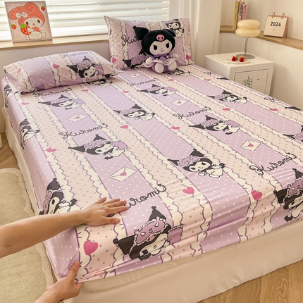 91家纺网 家纺一手货源 找家纺 （总）2024新款正版授权全棉三丽鸥系列纯棉斜纹13372单品床笠三件套