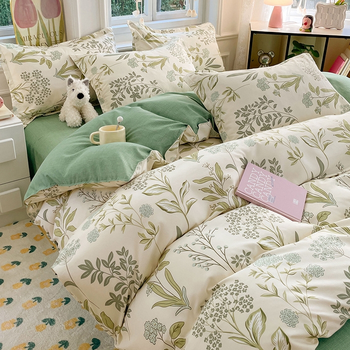 91家纺网 家纺一手货源 找家纺 世爵家纺 2025新款亲肤印花磨毛四件套 山谷兰草