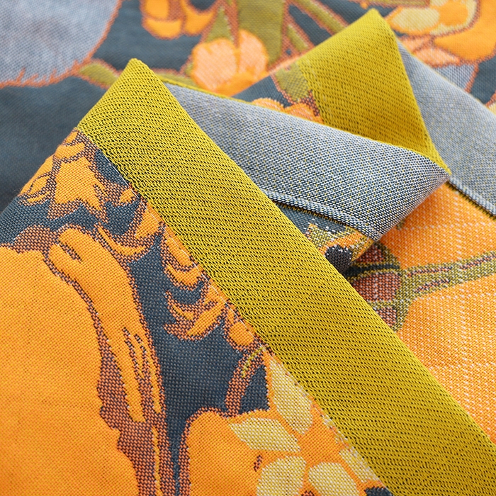 91家纺网 家纺一手货源 找家纺 朴尔家纺-毛巾被 2024新款色织定位提花纯棉四层纱布枕巾 爱情来临-藏青