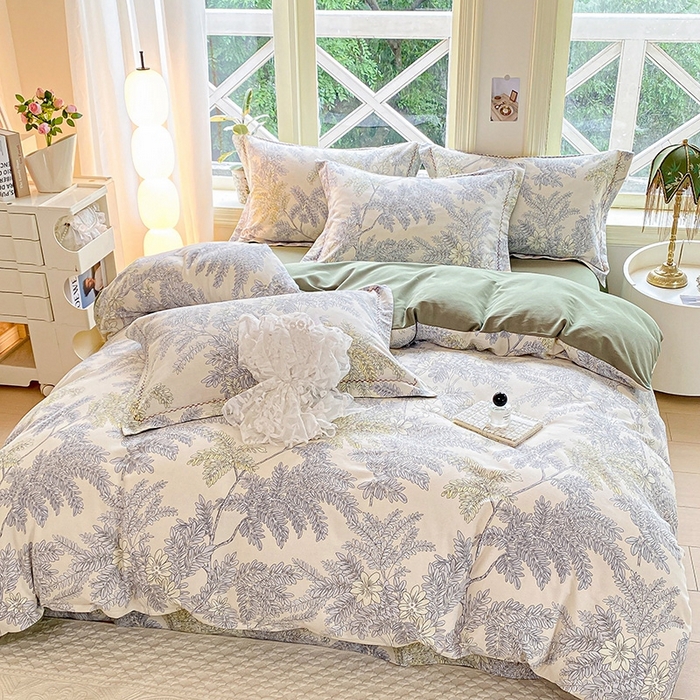 91家纺网 家纺一手货源 找家纺 宜家坊 2024秋冬新款全棉超柔加厚生态磨毛四件套 影兰