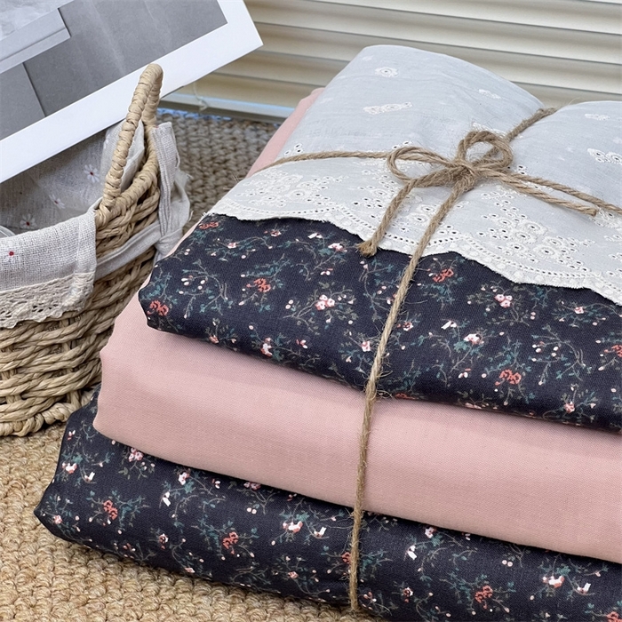 91家纺网 家纺一手货源 找家纺 2024新款全棉印花双层纱四件套--蕾丝花边款 不止玫瑰