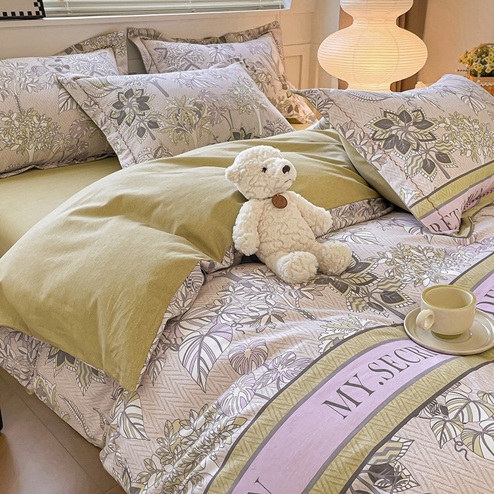 91家纺网 家纺一手货源 找家纺 宜家坊 2024秋冬新款全棉超柔加厚生态磨毛四件套 米莉亚