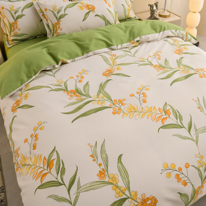 91家纺网 家纺一手货源 找家纺 润淳 2025新直播加厚活性磨毛四件套纯棉三件套 茵曼 绿