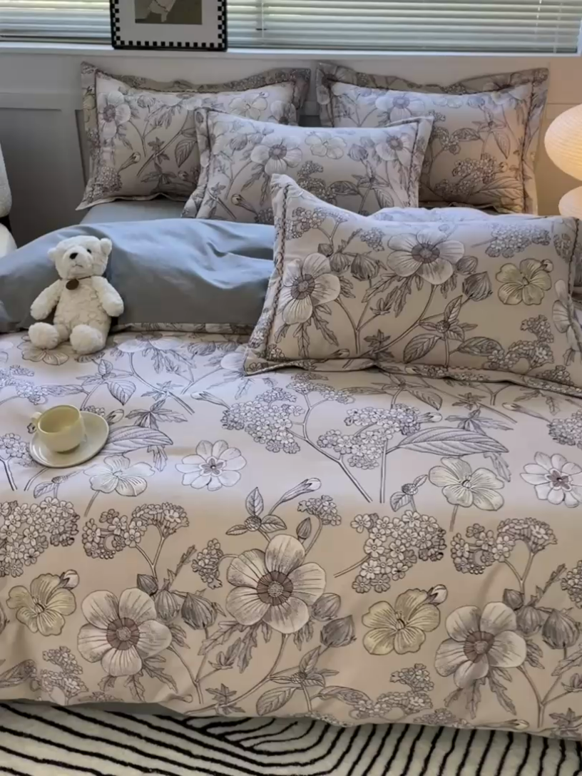 91家纺网 家纺一手货源 找家纺 宜家坊 2024秋冬新款全棉超柔加厚生态磨毛四件套 莫妮卡