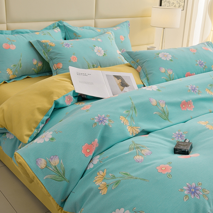 91家纺网 家纺一手货源 找家纺 润淳 2025新直播加厚活性磨毛四件套纯棉三件套 维也纳 蓝