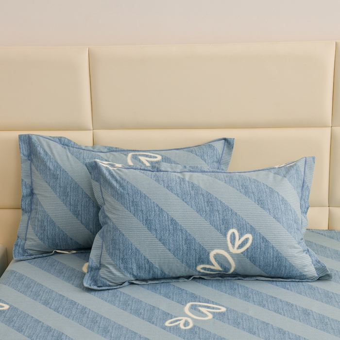 91家纺网 家纺一手货源 找家纺 润淳 2025新直播加厚活性磨毛四件套纯棉三件套 一心一意 蓝