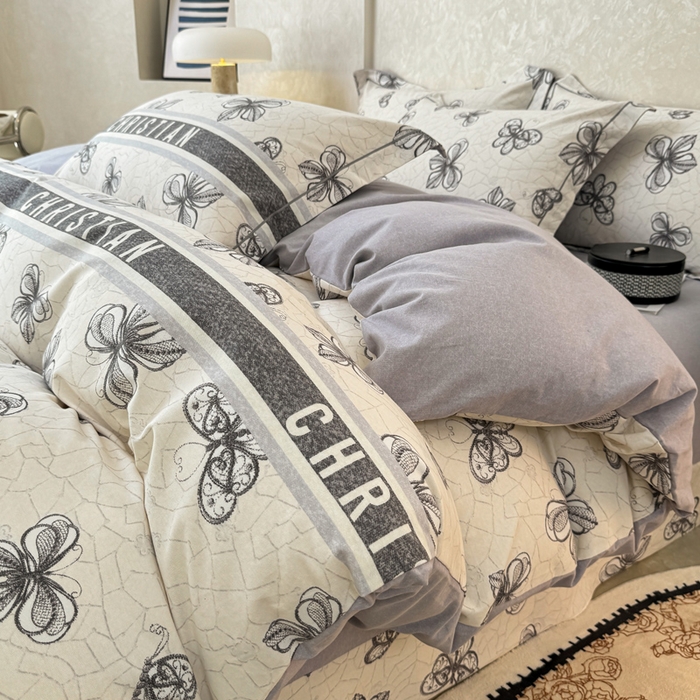 91家纺网 家纺一手货源 找家纺 凌鼎 2025新款100%全棉生态磨毛四件套系列1 淡雅华花