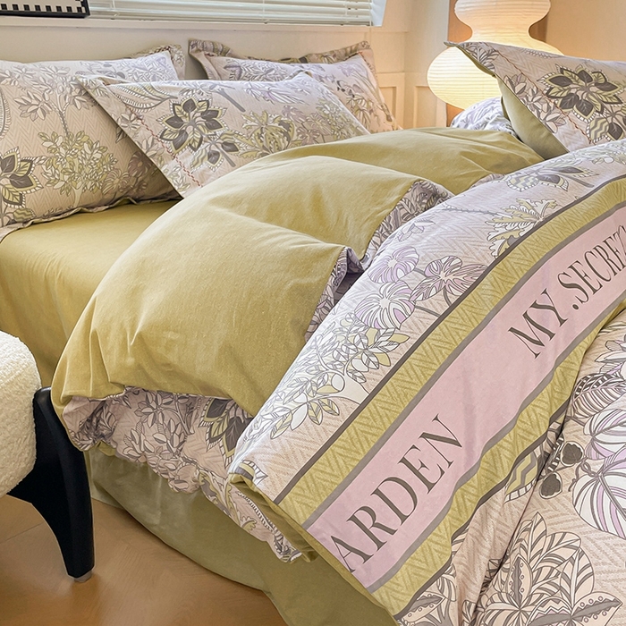 91家纺网 家纺一手货源 找家纺 宜家坊 2024秋冬新款全棉超柔加厚生态磨毛四件套 米莉亚