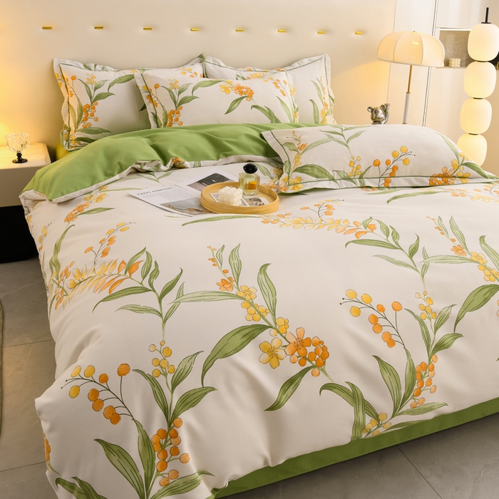 91家纺网 家纺一手货源 找家纺 润淳 2025新直播加厚活性磨毛四件套纯棉三件套 茵曼 绿