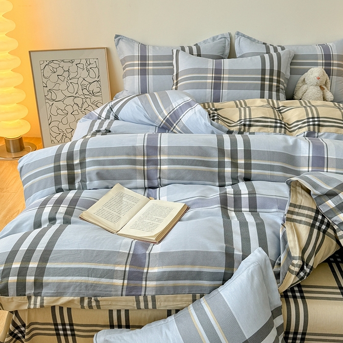 91家纺网 家纺一手货源 找家纺 慕木家纺 2025新款全棉印花四件套 北极之光