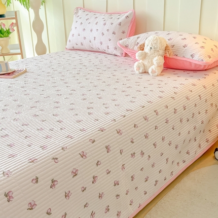 91家纺网 家纺一手货源 找家纺 玉海棠 玉海棠 2024新款针织棉加绒床盖 西梅