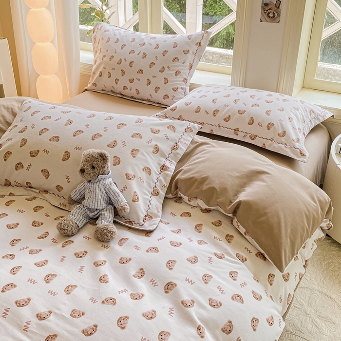 91家纺网 家纺一手货源 找家纺 宜家坊 2024秋冬新款全棉超柔加厚生态磨毛四件套 维尼