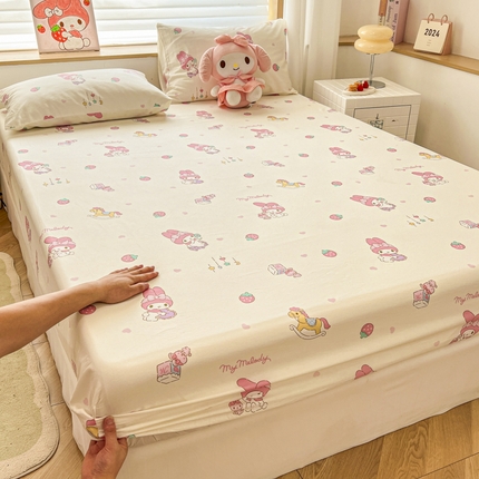 91家纺网 家纺一手货源 找家纺 （总）2024新款正版授权全棉三丽鸥系列纯棉斜纹13372单品床笠三件套