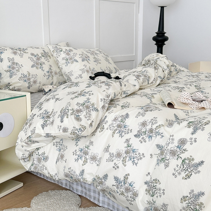 91家纺网 家纺一手货源 找家纺 昔可家纺 2024新款13372全棉亲肤四件套-小花系列 浮世绘