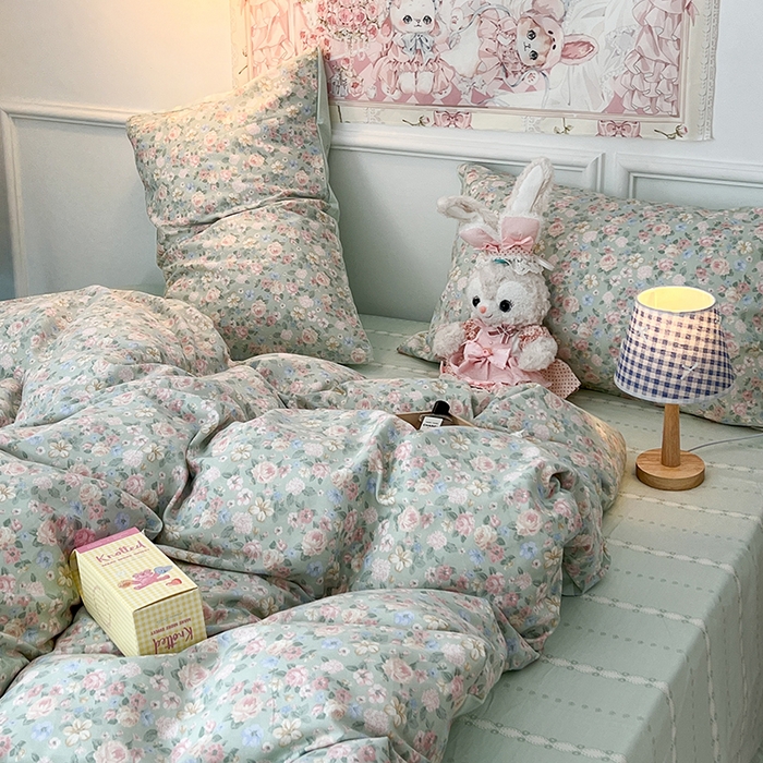 91家纺网 家纺一手货源 找家纺 昔可家纺 2024新款13070全棉四件套系列第二批 安妮花园