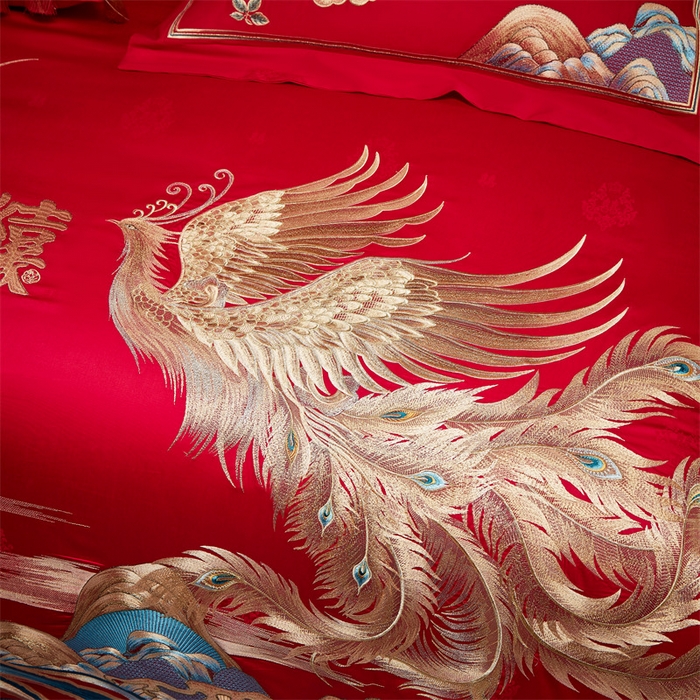 91家纺网 家纺一手货源 找家纺 宏羽纺家纺 2024新款高支高密纯棉提花婚庆套件系列（控价680） 举案齐眉