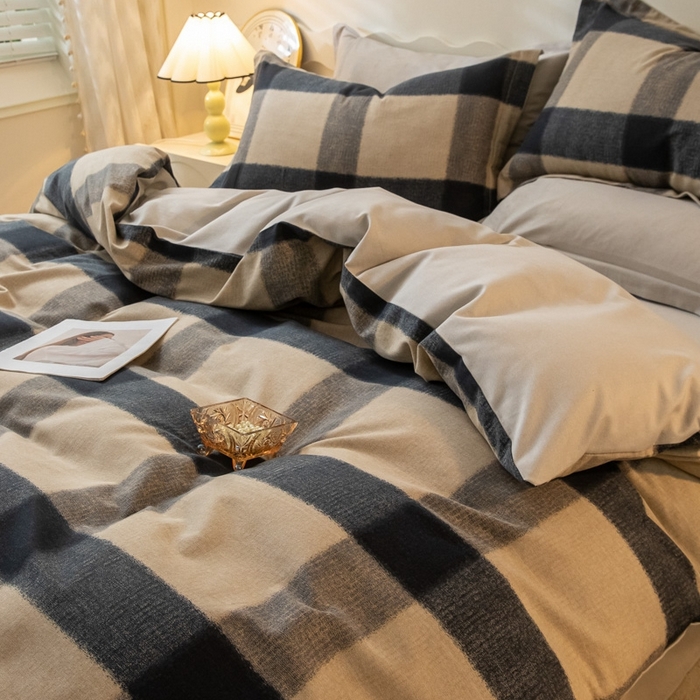 91家纺网 家纺一手货源 找家纺 启程家纺 2024全棉生态磨毛印花四件套 古堡