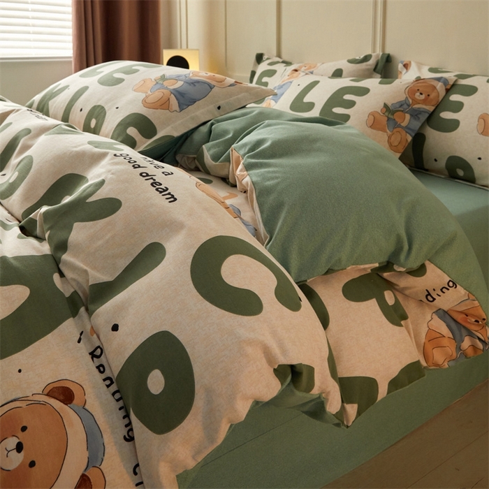 91家纺网 家纺一手货源 找家纺 启程家纺 2024全棉生态磨毛印花四件套 梦游记