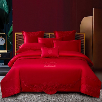 91家纺网 家纺一手货源 找家纺 （总）蒂爵 全棉纯棉长绒棉简约时尚小红书爆款婚庆四件套多件套