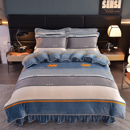 91家纺网 家纺一手货源 找家纺 （总）芯诗曼2025新款8.5斤直播热款高克重牛奶绒法莱绒水晶金貂法莱绒四件套