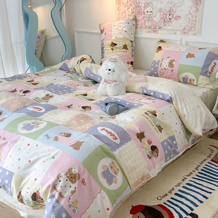 91家纺网 家纺一手货源 找家纺 昔可家纺 2024新款13070全棉四件套系列第二批 童梦乐园