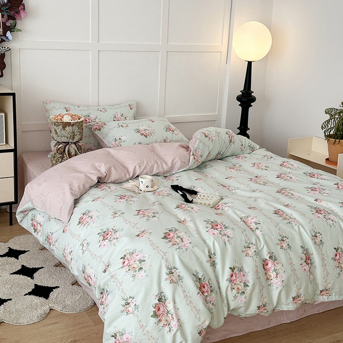 91家纺网 家纺一手货源 找家纺 昔可家纺 2024新款13372全棉亲肤四件套-复古系列 温妮庄园