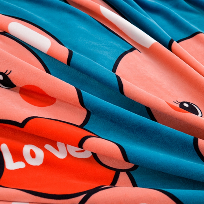 91家纺网 家纺一手货源 找家纺 芯诗曼2025新款8.5斤直播热款高克重牛奶绒法莱绒水晶金貂法莱绒四件套可爱兔