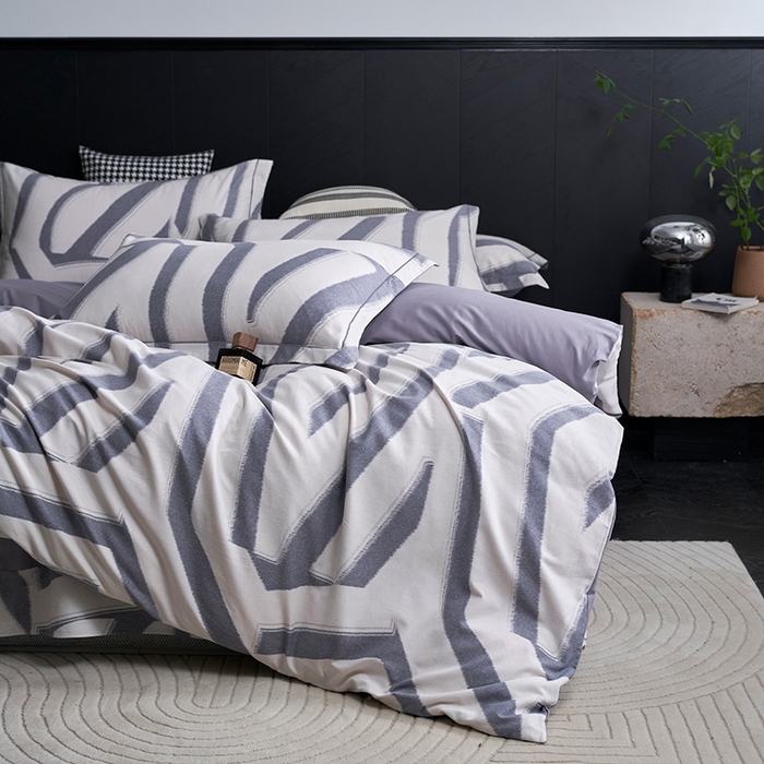 91家纺网 家纺一手货源 找家纺 XIWEN-希文家纺 2024新款全棉印花陶瓷磨毛四件套-第二批 魅影-灰