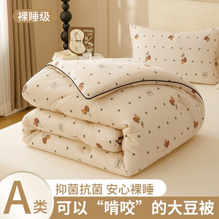 优被业 2024新款A类婴儿级牛奶针织棉大豆被四季被冬被 小草莓