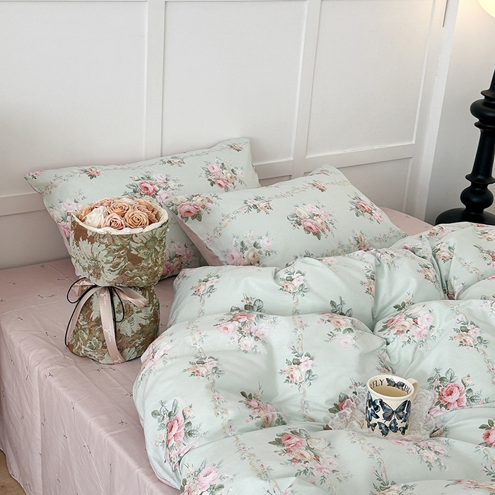 91家纺网 家纺一手货源 找家纺 昔可家纺 2024新款13372全棉亲肤四件套-复古系列 温妮庄园