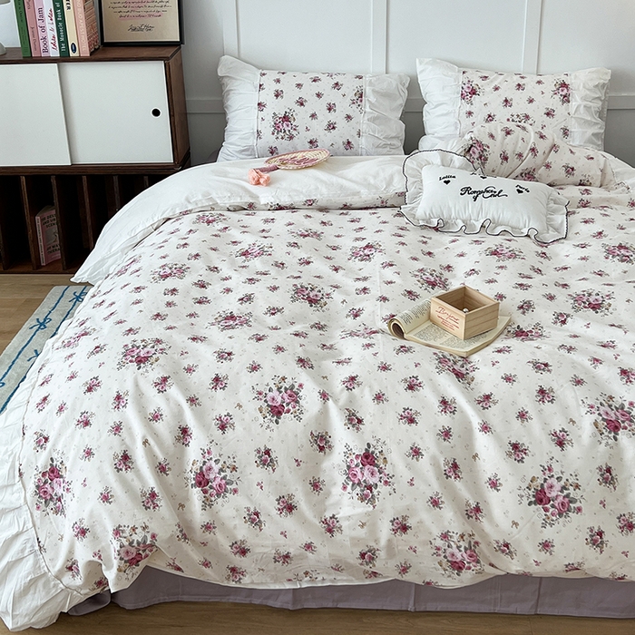 91家纺网 家纺一手货源 找家纺 昔可家纺 2024新款韩版花边工艺款轻奢四件套 卢森堡少女