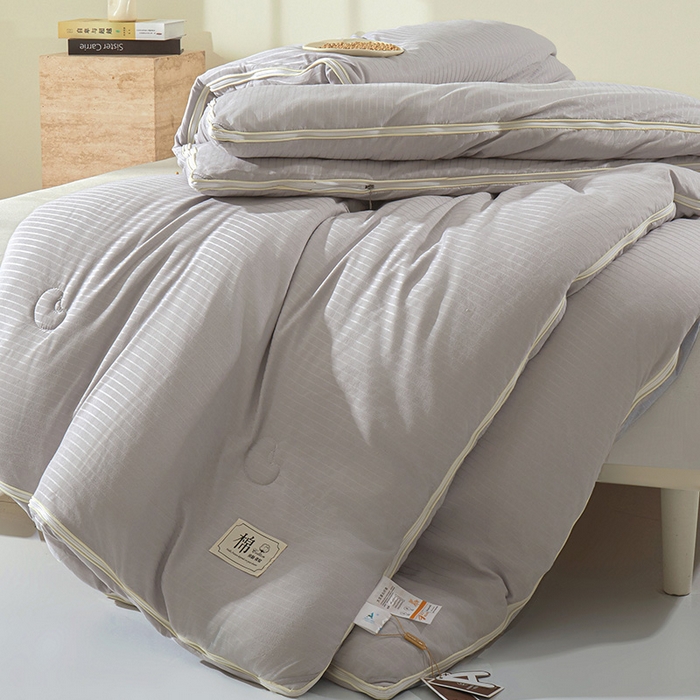 91家纺网 家纺一手货源 找家纺 森璐家纺 2024新款1原棉提花大豆子母被（提供买家秀） 星云灰