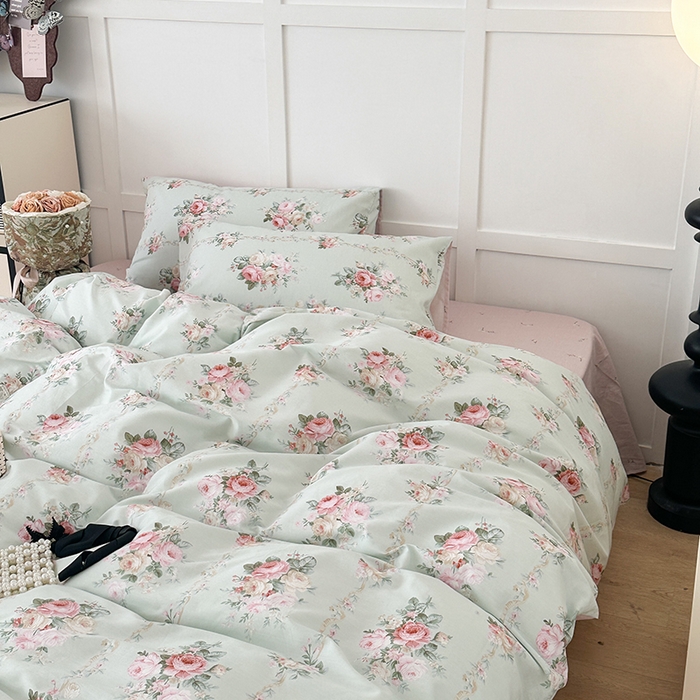 91家纺网 家纺一手货源 找家纺 昔可家纺 2024新款13372全棉亲肤四件套-复古系列 温妮庄园