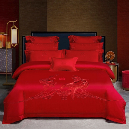 91家纺网 家纺一手货源 找家纺 （总）蒂爵 全棉纯棉长绒棉时尚新中式婚庆四件套多件套