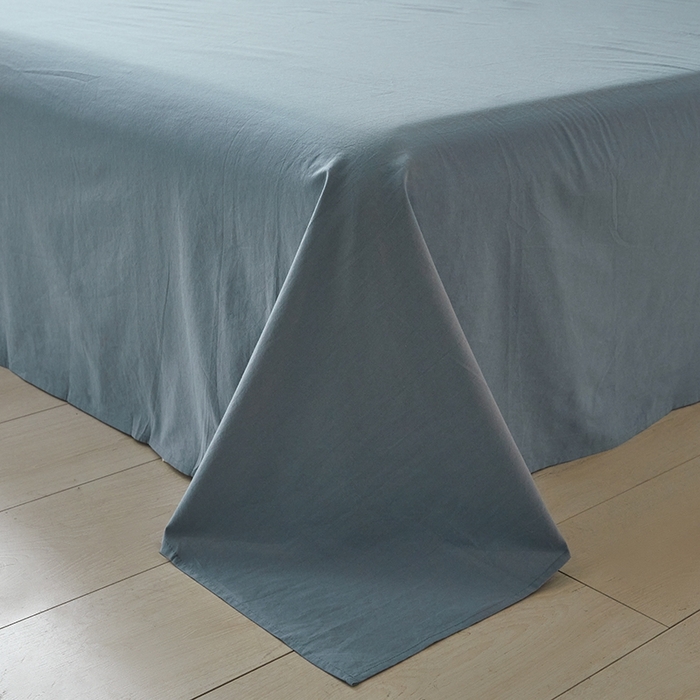 91家纺网 家纺一手货源 找家纺 吉象家纺 2024新款A类全棉色织水洗棉贝壳边三角针四件套    青春浅蓝