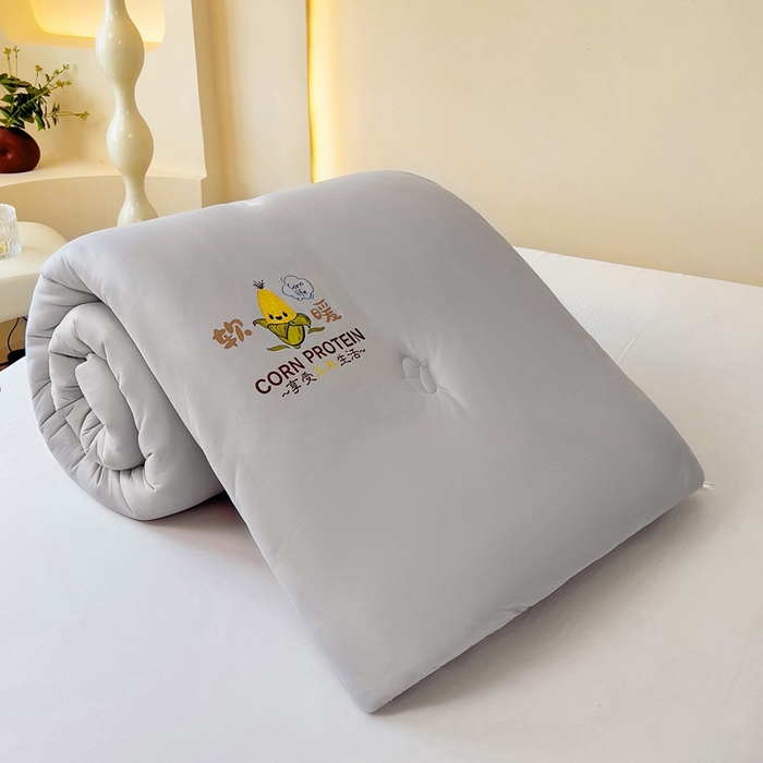 91家纺网 家纺一手货源 找家纺 暖阁 2025新款糯糯玉米被大豆被冬被春秋被被子被芯 高级灰