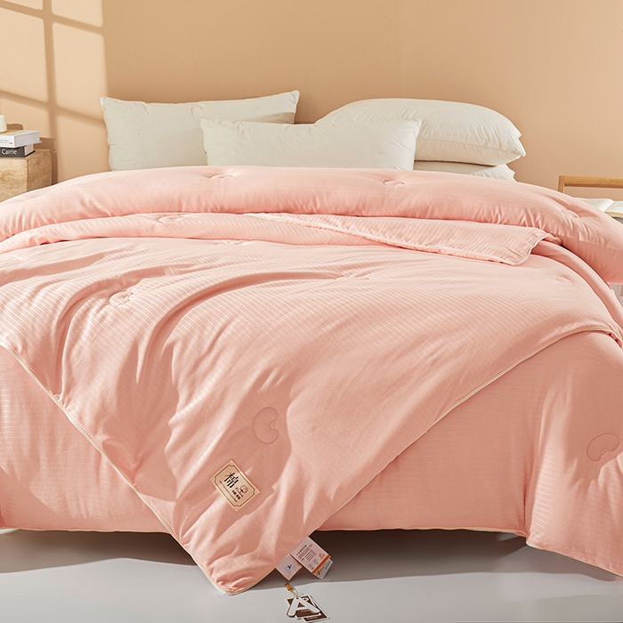 91家纺网 家纺一手货源 找家纺 森璐家纺 2024新款1原棉提花大豆子母被（提供买家秀） 晴芳粉